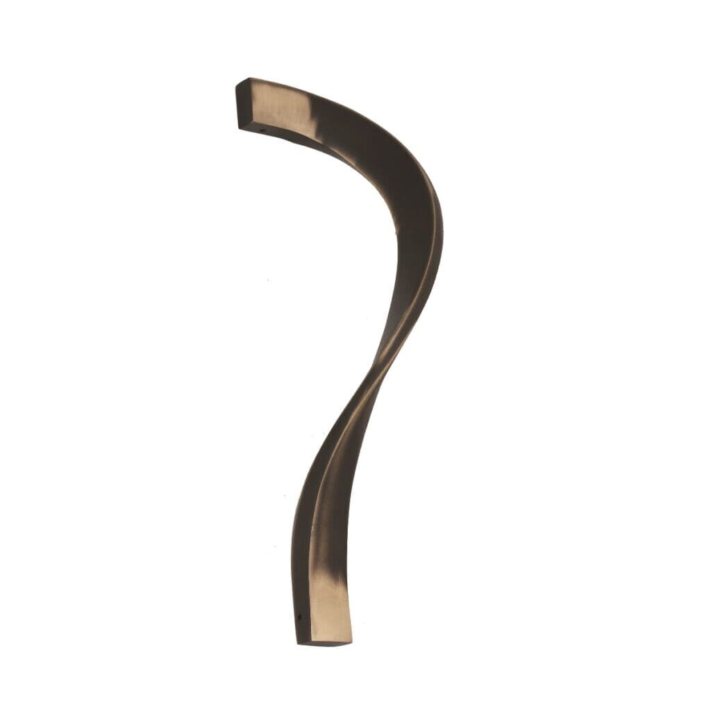 curve brass pull handle antique