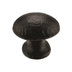 Oval solid black iron drawer knob