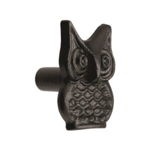 Owl solid black iron drawer knob