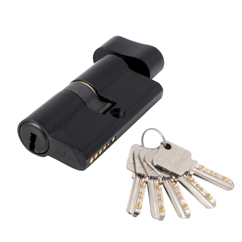 one side key and knob cylinder black