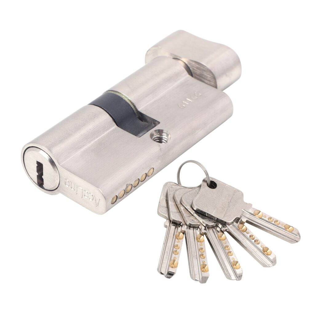 both side key lock cylinder brass nickel ss