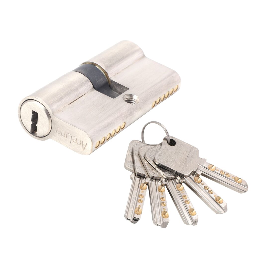 both side key lock cylinder brass ss nickel