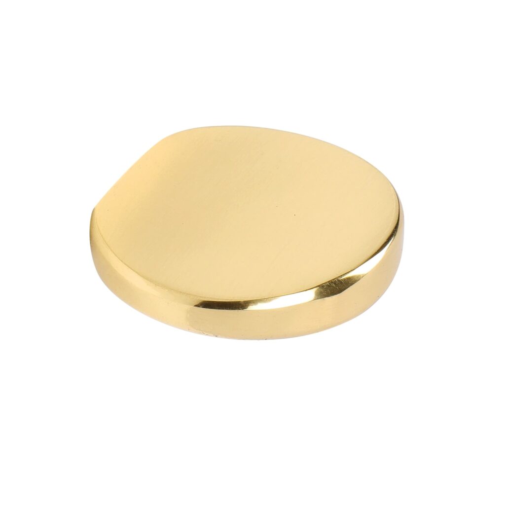 coin brass drawer knob polished gold