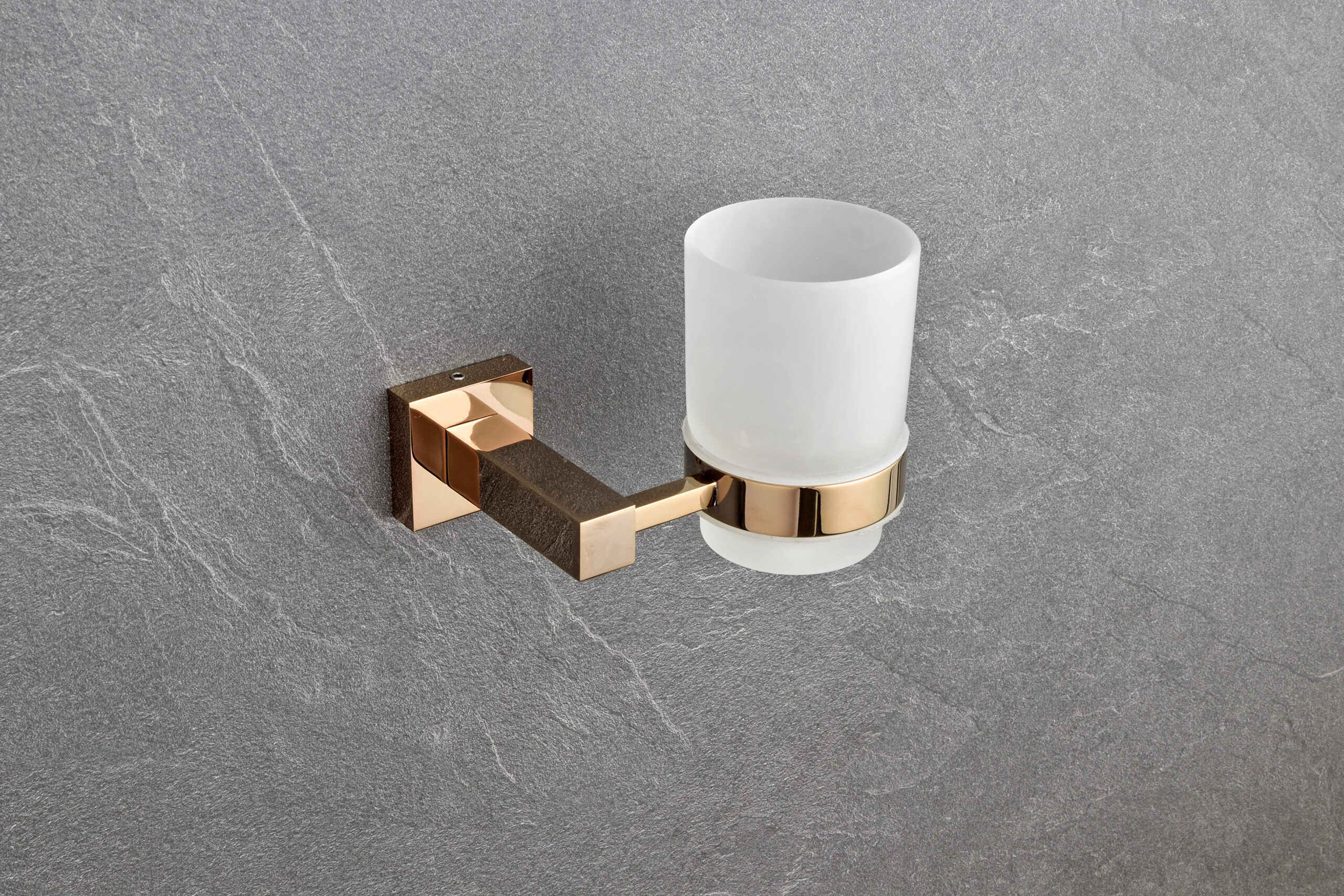 BRASS TUMBLER HOLDER ROSE GOLD